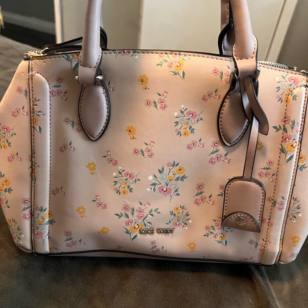 Nine West Pink Floral Satchel